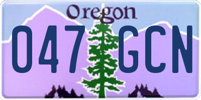 OR license plate 047GCN