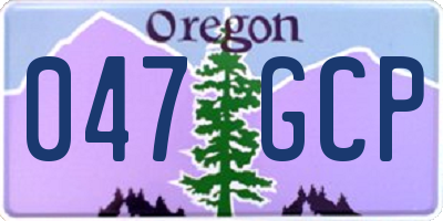 OR license plate 047GCP