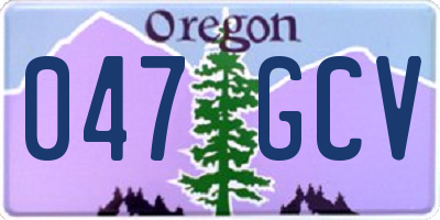 OR license plate 047GCV