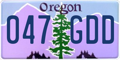 OR license plate 047GDD