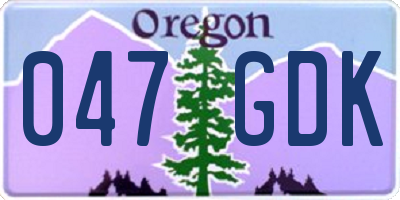 OR license plate 047GDK
