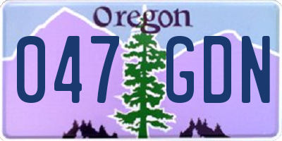 OR license plate 047GDN