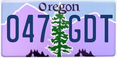 OR license plate 047GDT