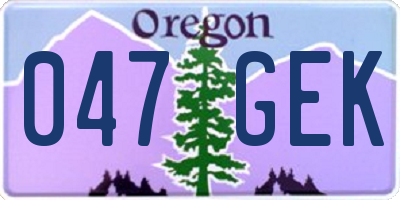 OR license plate 047GEK