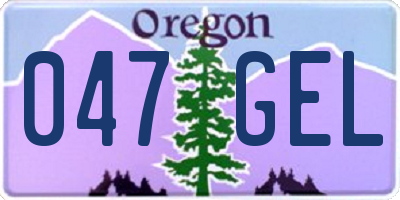 OR license plate 047GEL