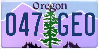 OR license plate 047GEO