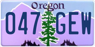 OR license plate 047GEW