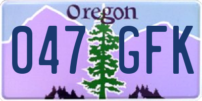 OR license plate 047GFK