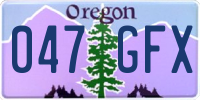 OR license plate 047GFX