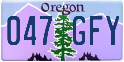 OR license plate 047GFY