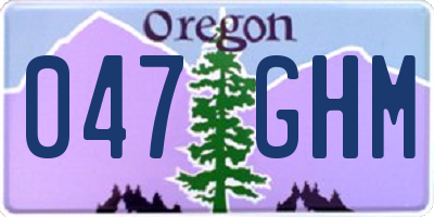 OR license plate 047GHM