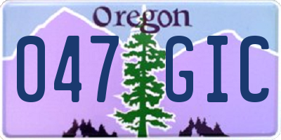 OR license plate 047GIC