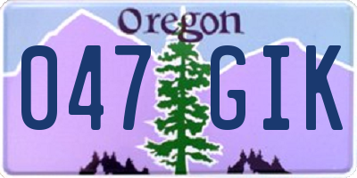 OR license plate 047GIK