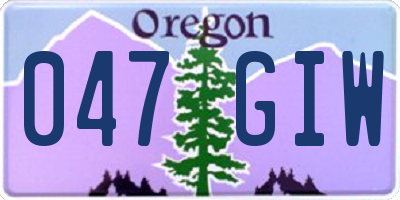 OR license plate 047GIW