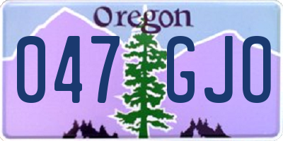 OR license plate 047GJO