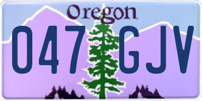 OR license plate 047GJV