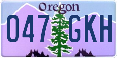 OR license plate 047GKH