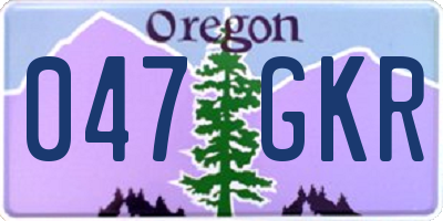 OR license plate 047GKR