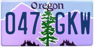 OR license plate 047GKW