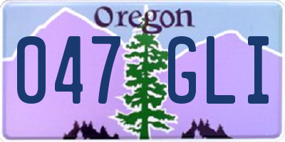 OR license plate 047GLI