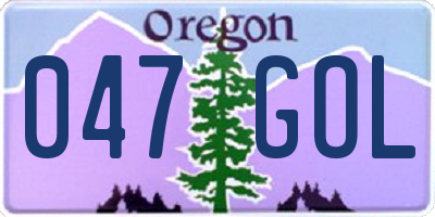 OR license plate 047GOL