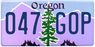 OR license plate 047GOP