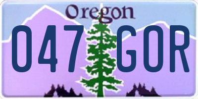 OR license plate 047GOR