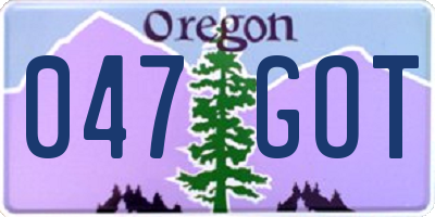OR license plate 047GOT