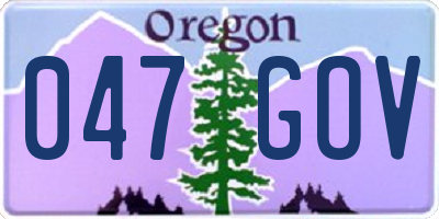 OR license plate 047GOV