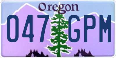 OR license plate 047GPM