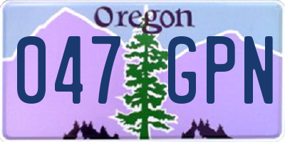 OR license plate 047GPN