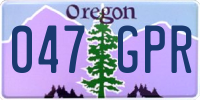 OR license plate 047GPR