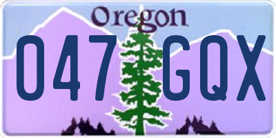 OR license plate 047GQX