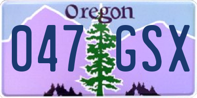 OR license plate 047GSX