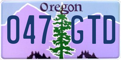 OR license plate 047GTD