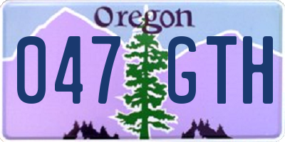 OR license plate 047GTH