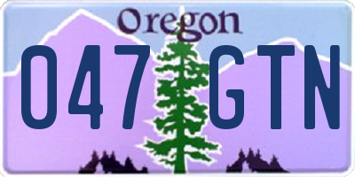 OR license plate 047GTN