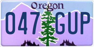 OR license plate 047GUP