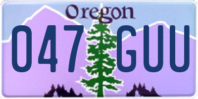 OR license plate 047GUU