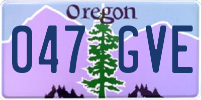 OR license plate 047GVE