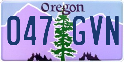 OR license plate 047GVN