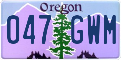OR license plate 047GWM