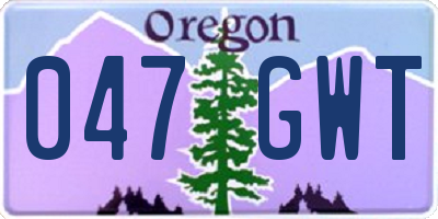 OR license plate 047GWT