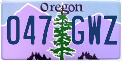 OR license plate 047GWZ
