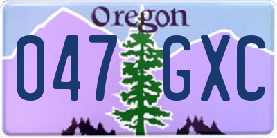 OR license plate 047GXC