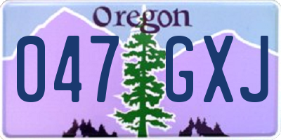 OR license plate 047GXJ