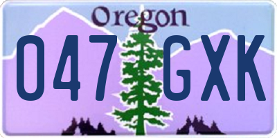 OR license plate 047GXK
