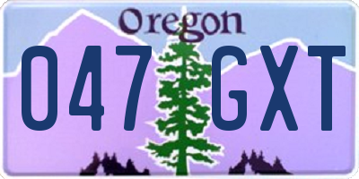 OR license plate 047GXT
