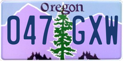 OR license plate 047GXW