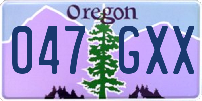 OR license plate 047GXX